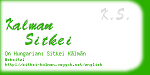 kalman sitkei business card