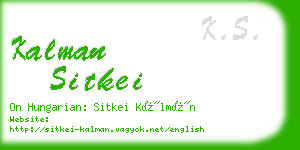 kalman sitkei business card